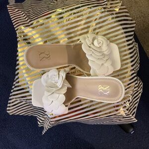 Chic White Floral Sandals by NY&C